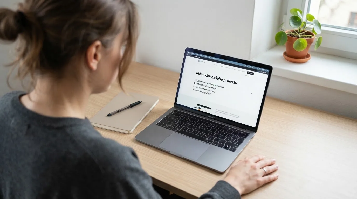 Člověk u notebooku čte informační stránku o online hazardu v Česku — bonus za založení účtu casino
